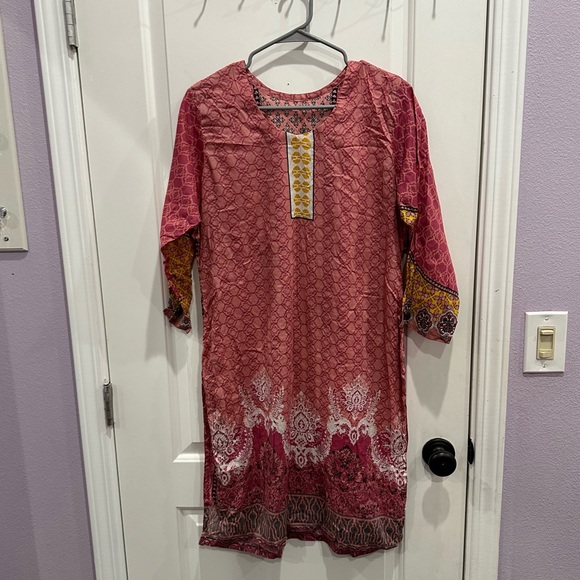 Pink patterned kurta - Picture 2 of 5